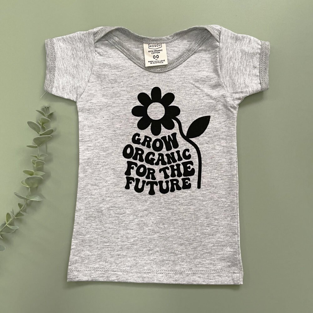 Grow Organic Organic Baby T-shirt | Grey Marle - Image 2