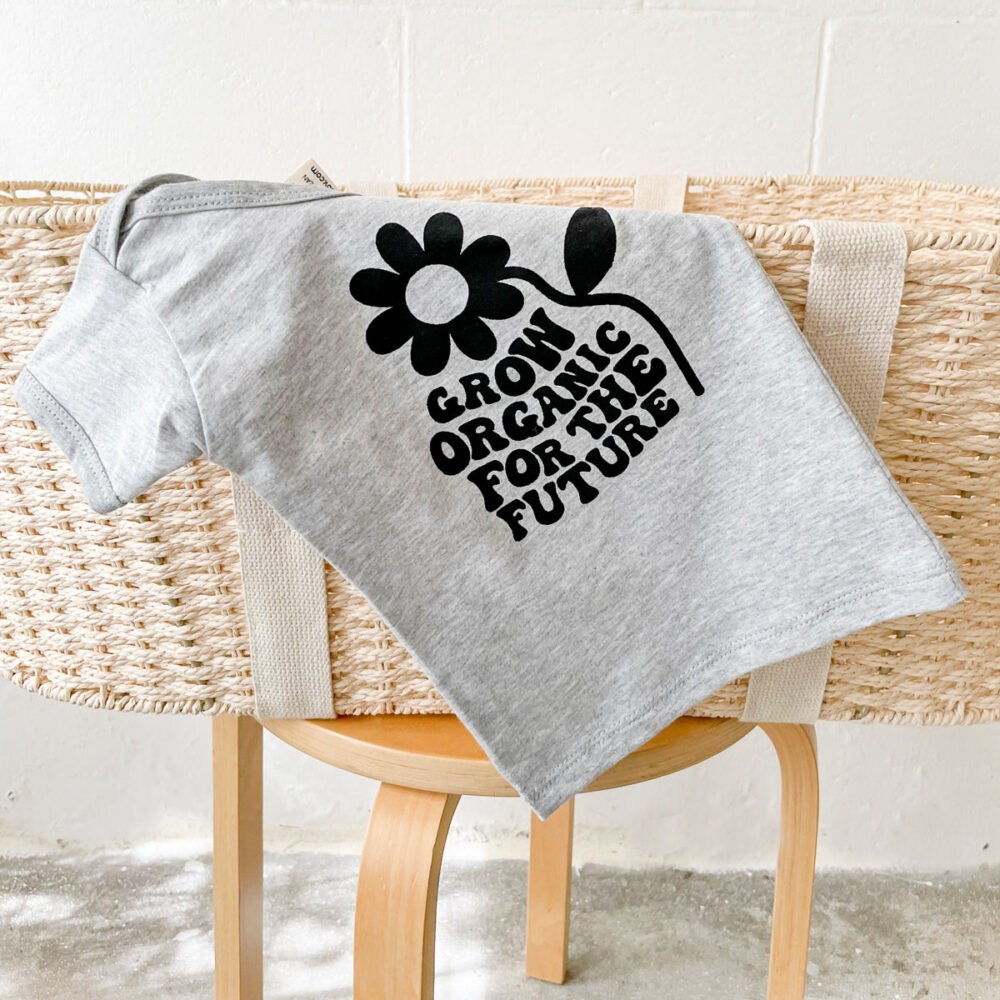 Grow Organic Organic Baby T-shirt | Grey Marle - Image 3