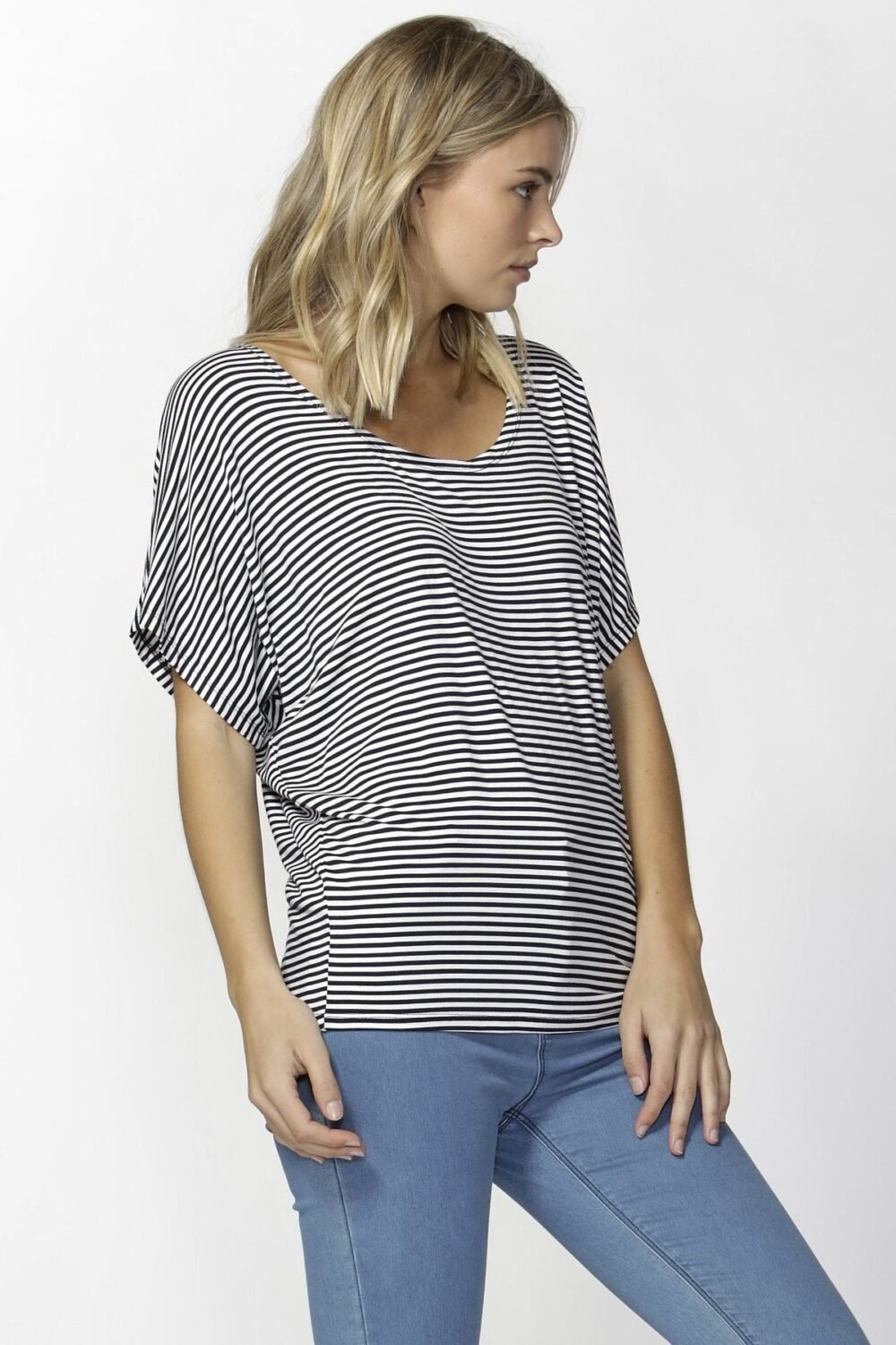 Maui Tee by Betty Basics - Navy/White Stripe - Image 2