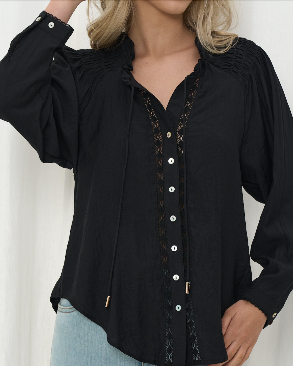 Isla Blouse - Black - Image 3